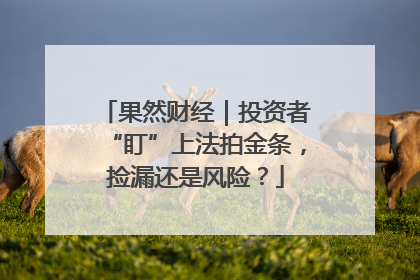 果然财经｜投资者“盯”上法拍金条，捡漏还是风险？