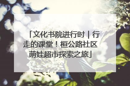 文化书院进行时｜行走的课堂！桓公路社区萌娃超市探索之旅
