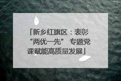 新乡红旗区：表彰 “两优一先” 专题党课赋能高质量发展