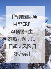智邦国际项目型ERP:AI预警+生态热力图，项目超支风险归零方案