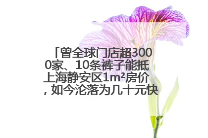 曾全球门店超3000家、10条裤子能抵上海静安区1m²房价，如今沦落为几十元快消品 真维斯，明天的太阳从哪里升起？