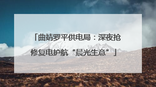 曲靖罗平供电局：深夜抢修复电护航“晨光生意”