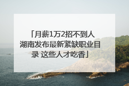 月薪1万2招不到人 湖南发布最新紧缺职业目录 这些人才吃香