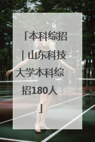 本科综招｜山东科技大学本科综招180人