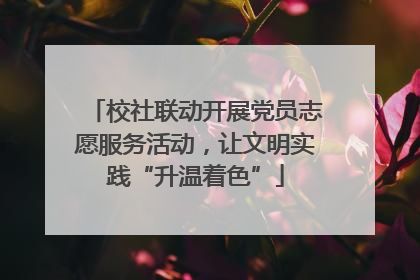 校社联动开展党员志愿服务活动，让文明实践“升温着色”