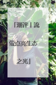 潮评丨流萤点亮生态之光