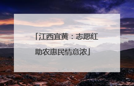 江西宜黄：志愿红助农惠民情意浓