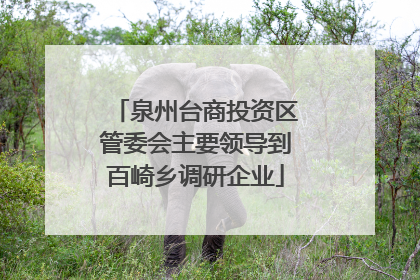 泉州台商投资区管委会主要领导到百崎乡调研企业