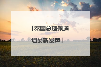 泰国总理佩通坦最新发声