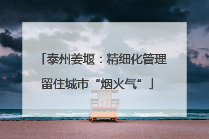 泰州姜堰：精细化管理留住城市“烟火气”