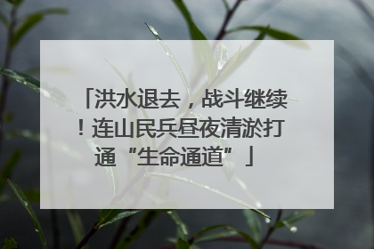 洪水退去，战斗继续！连山民兵昼夜清淤打通“生命通道”