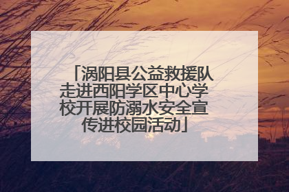 涡阳县公益救援队走进西阳学区中心学校开展防溺水安全宣传进校园活动