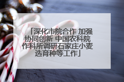 深化市院合作 加强协同创新 中国农科院作科所调研石家庄小麦选育种等工作