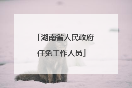 湖南省人民政府任免工作人员