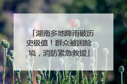 湖南多地降雨破历史极值！群众被困险境，消防紧急救援