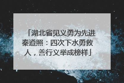 湖北省见义勇为先进秦遵照：四次下水勇救人，善行义举成榜样