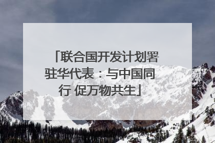 联合国开发计划署驻华代表：与中国同行 促万物共生