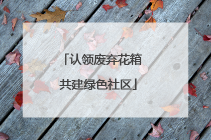 认领废弃花箱 共建绿色社区