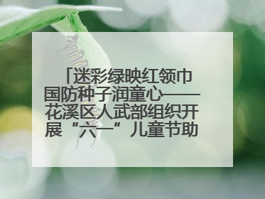 迷彩绿映红领巾 国防种子润童心——花溪区人武部组织开展“六一”儿童节助学兴教活动