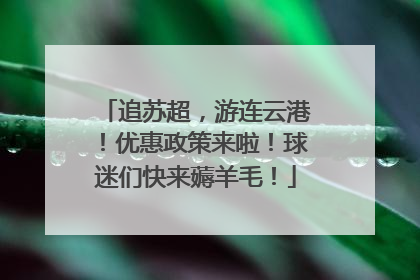 追苏超，游连云港！优惠政策来啦！球迷们快来薅羊毛！
