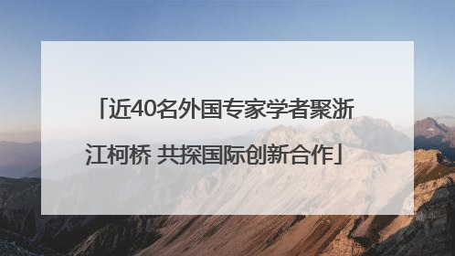 近40名外国专家学者聚浙江柯桥 共探国际创新合作