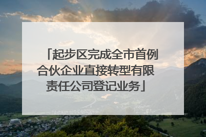 起步区完成全市首例合伙企业直接转型有限责任公司登记业务