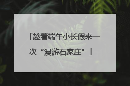 趁着端午小长假来一次“漫游石家庄”