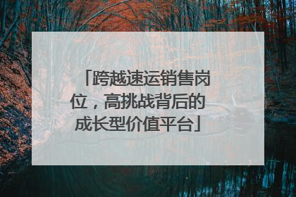 跨越速运销售岗位，高挑战背后的成长型价值平台