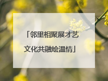 邻里相聚展才艺 文化共融绘温情