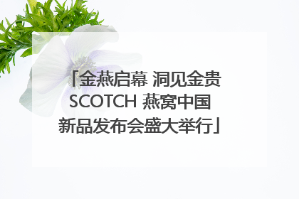 金燕启幕 洞见金贵 SCOTCH 燕窝中国新品发布会盛大举行