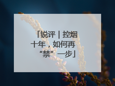 锐评｜控烟十年，如何再“禁”一步
