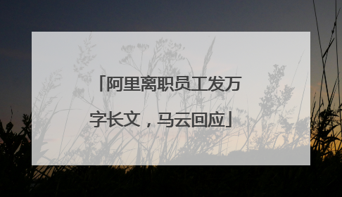 阿里离职员工发万字长文，马云回应