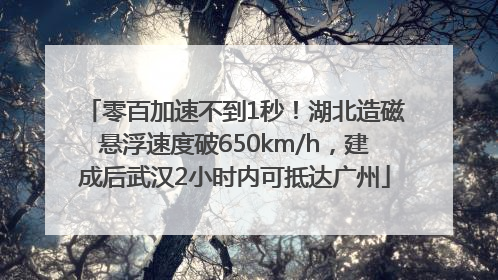 零百加速不到1秒！湖北造磁悬浮速度破650km/h，建成后武汉2小时内可抵达广州