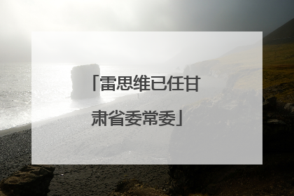 雷思维已任甘肃省委常委