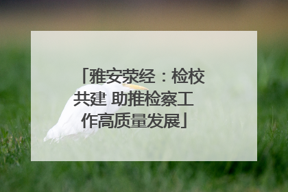 雅安荥经：检校共建 助推检察工作高质量发展