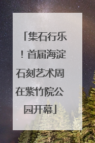 集石行乐！首届海淀石刻艺术周在紫竹院公园开幕