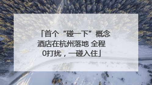 首个“碰一下”概念酒店在杭州落地 全程0打扰，一碰入住