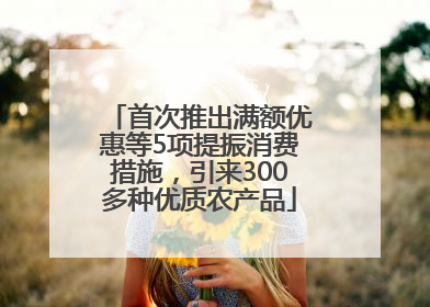 首次推出满额优惠等5项提振消费措施，引来300多种优质农产品