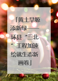 黄土旱塬添新绿——环县“三北”工程加速绘就生态新画卷