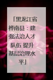 黑龙江省桦南县：建强法治人才队伍 提升基层治理水平