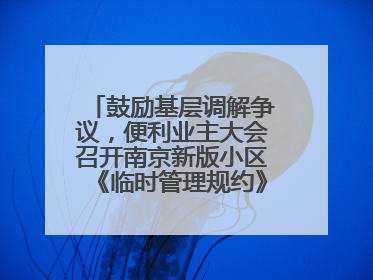 鼓励基层调解争议，便利业主大会召开南京新版小区《临时管理规约》征求意见