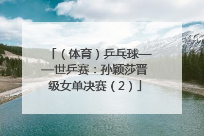 （体育）乒乓球——世乒赛：孙颖莎晋级女单决赛（2）