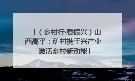 （乡村行·看振兴）山西高平：矿村携手兴产业 激活乡村新动能