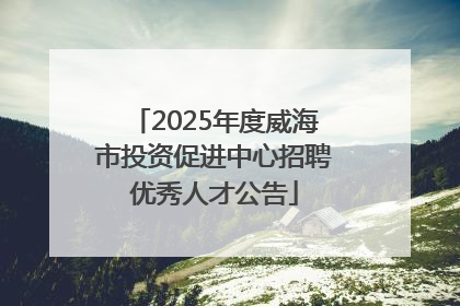 2025年度威海市投资促进中心招聘优秀人才公告