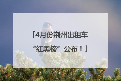 4月份荆州出租车“红黑榜”公布！