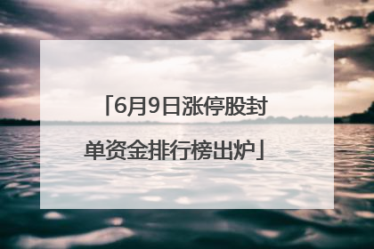6月9日涨停股封单资金排行榜出炉